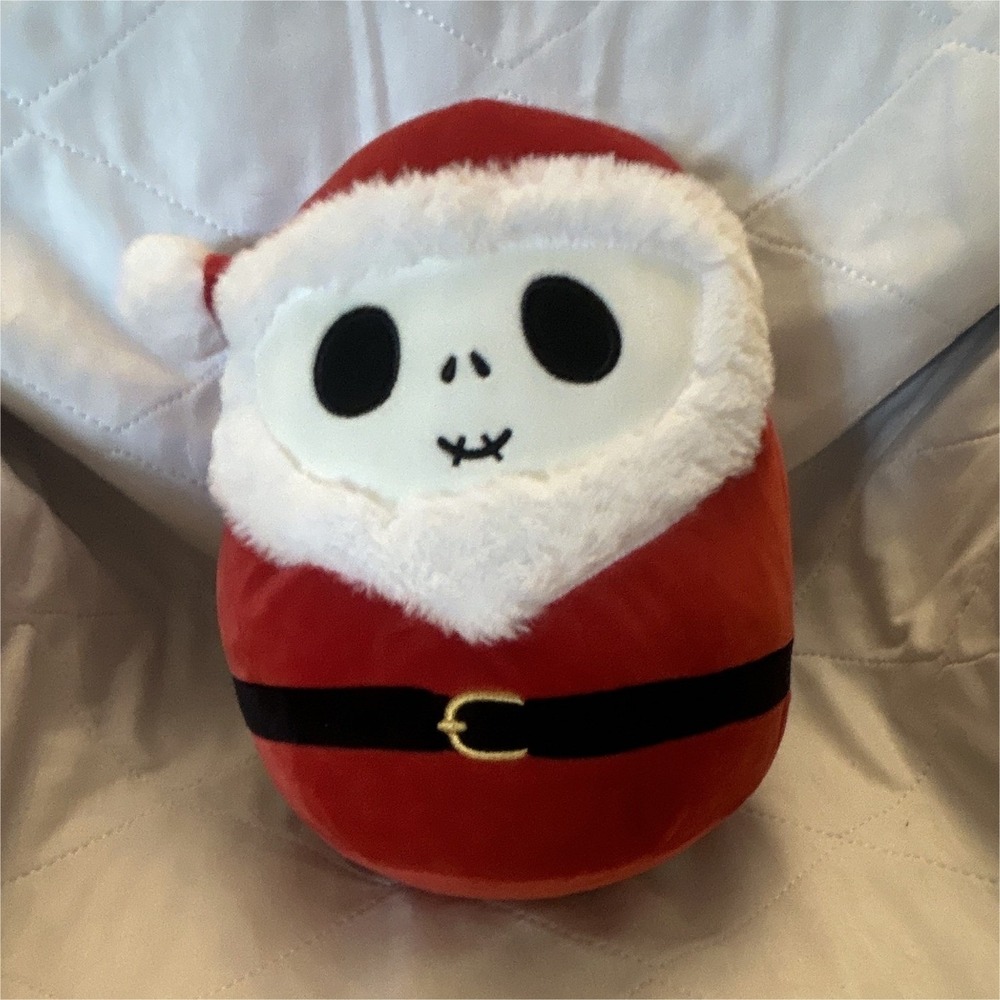 Squishmallows Jack Skellington Santa Plush Red/White/Black Small Washable